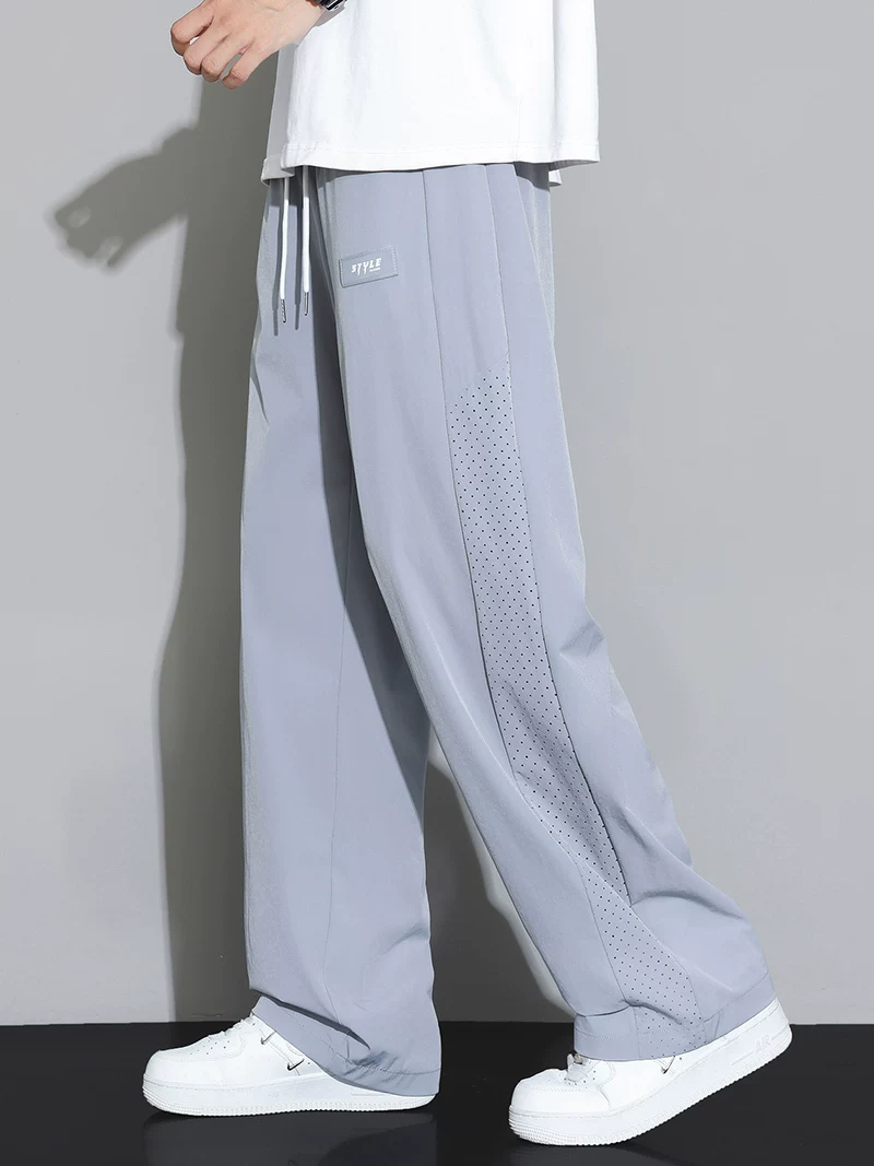 Quần dài vải lưới lụa băng Jeanswest dành cho nam, quần ống rộng dáng suông, chất liệu mềm mại, đa năng, phong cách thường ngày mùa hè.