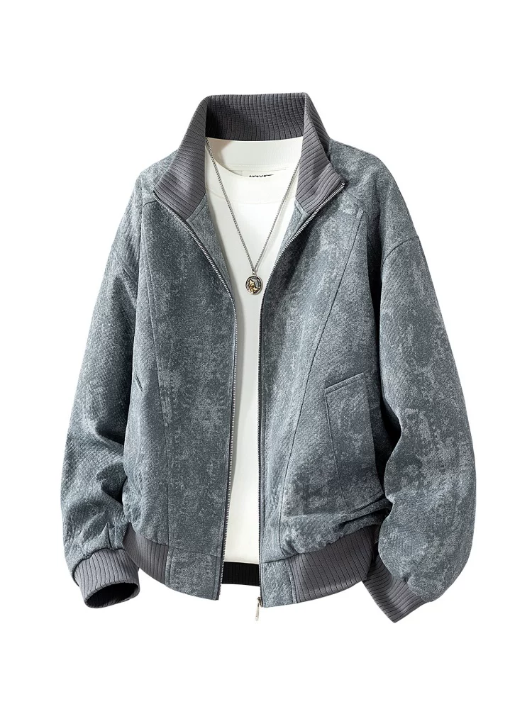 Áo khoác cổ đứng phong cách retro của Jeanswest dành cho nam, mùa xuân thu, thương hiệu thời thượng cao cấp, áo khoác ngoài dáng rộng thoải mái.