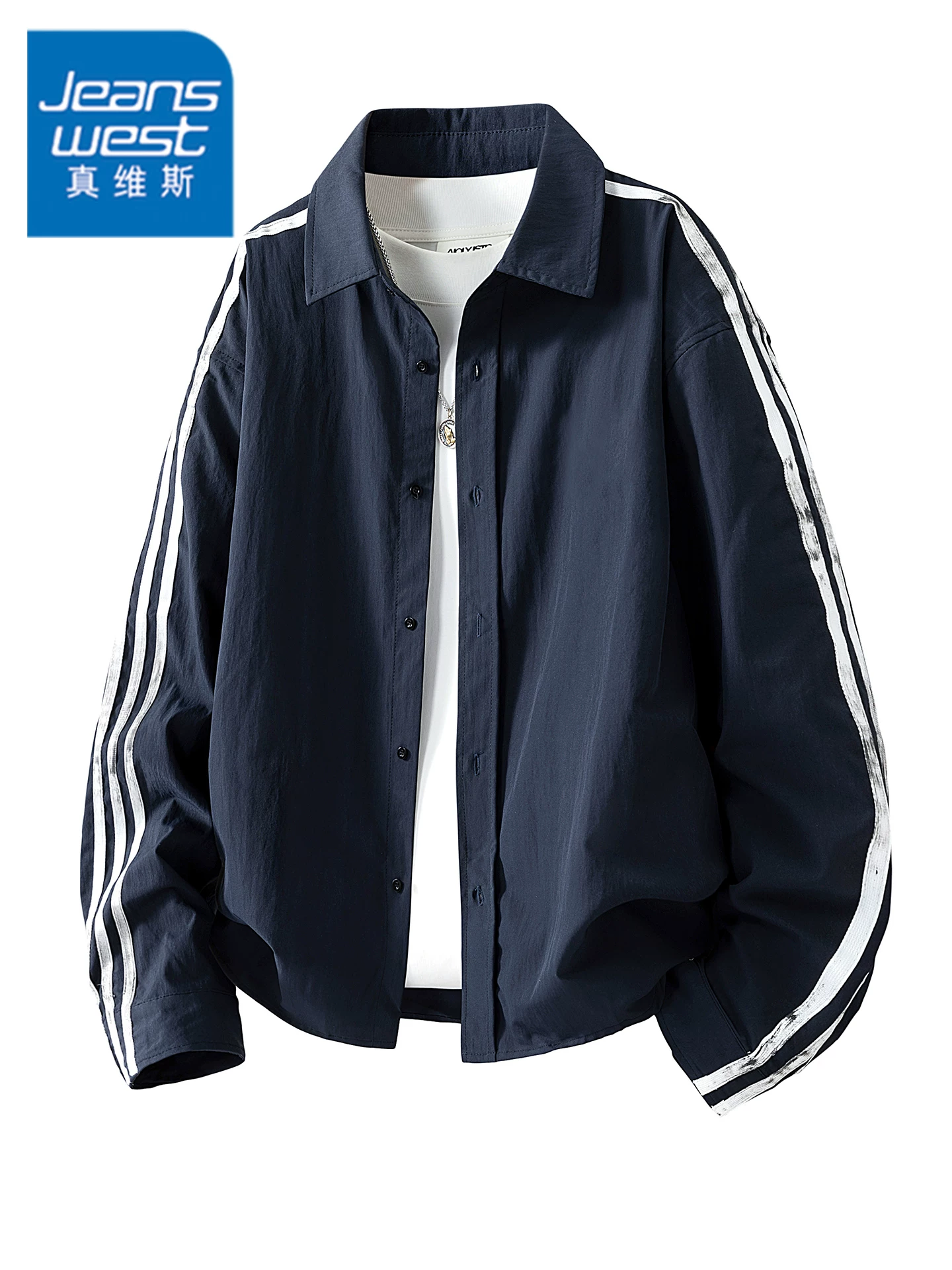 Áo khoác nam Jeanswest sọc kẻ phối màu, kiểu dáng casual thời thượng mùa xuân thu, mang phong cách cao cấp, sành điệu và cá tính.