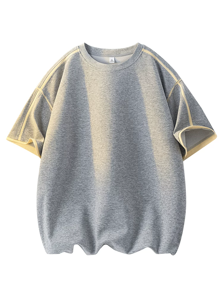 Áo thun cổ tròn phối màu phong cách Mỹ của Jeanswest dành cho nam, áo thun ngắn tay mùa hè rộng rãi, thoáng khí, thân thiện với làn da, thương hiệu thời trang cao cấp.