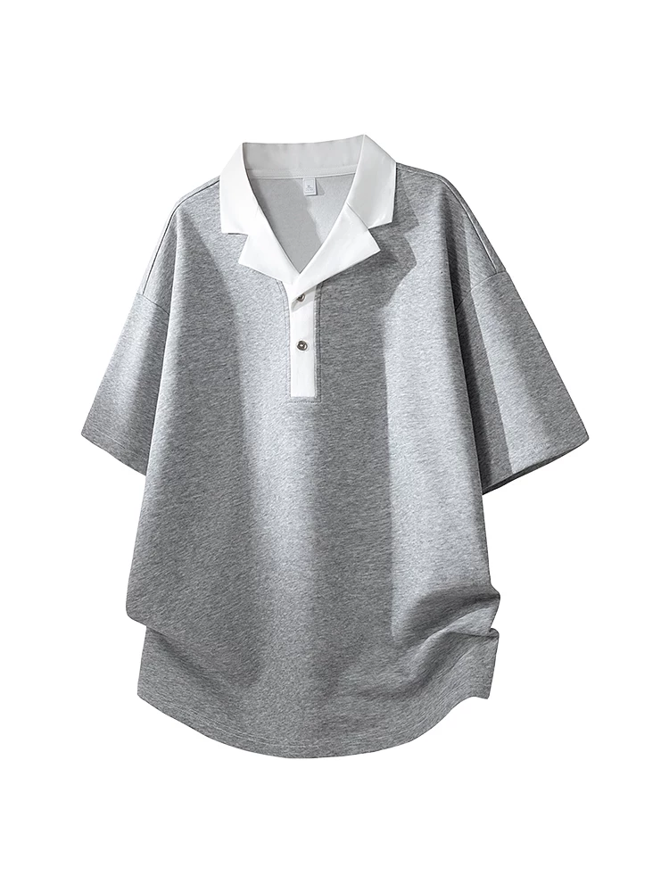 Áo polo nam Jeanswest có cổ bẻ và tay áo dài đến khuỷu tay, áo kiểu dáng rộng rãi, thời trang cao cấp mùa xuân/hè.