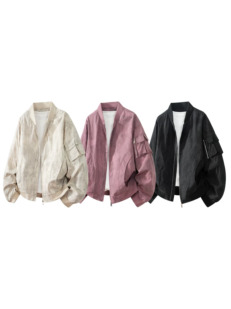 Áo khoác kiểu Mỹ cổ bóng chày Jeanswest 2026 mới dành cho nam, áo khoác mùa xuân thu rộng rãi, thoải mái, cá tính.