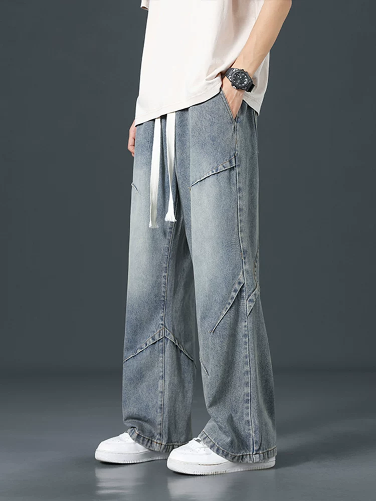 Quần jeans nam Jeanswest màu xanh thời trang, đa năng, kiểu dáng Mỹ cổ điển, chất liệu washed, ống thẳng, mùa thu đông.