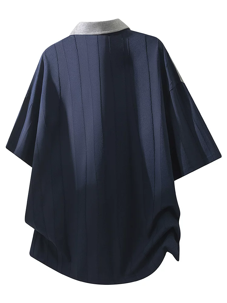 Áo thun polo phối màu Jeanswest dành cho nam, áo thun ngắn tay cao cấp mùa hè, rộng rãi, thoáng khí, phong cách thường ngày.