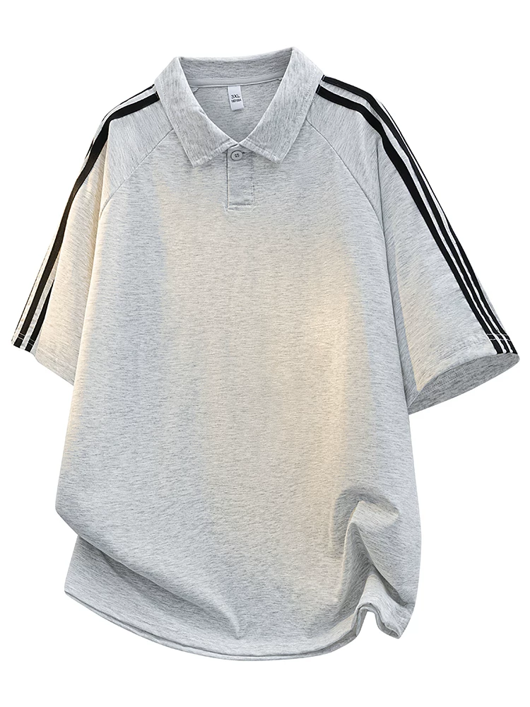 Áo thun ngắn tay cổ bẻ sọc thời trang phong cách Mỹ của thương hiệu Jeanswest dành cho nam, áo polo dáng rộng thường ngày mùa xuân hè.