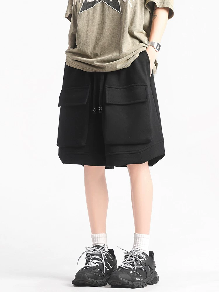 Quần short kiểu Mỹ màu hồng của Jeanswest dành cho nam, quần năm điểm có dây rút thẳng, mỏng, nhiều túi, hợp thời trang mùa hè.