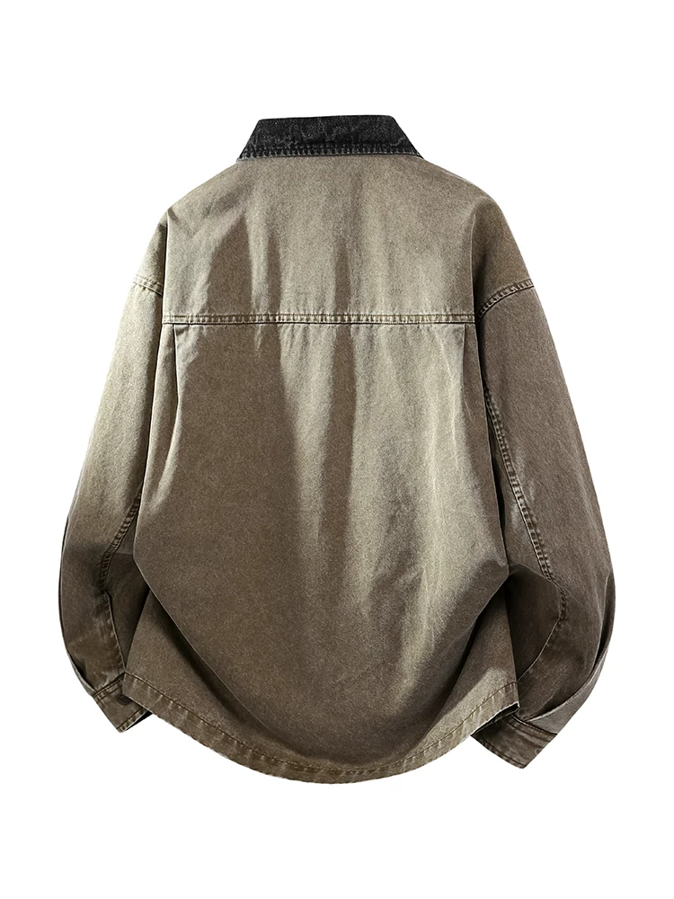 Áo khoác denim kiểu Mỹ cổ điển của Jeanswest dành cho nam, áo khoác dáng rộng phong cách đa năng thường ngày mùa xuân thu.