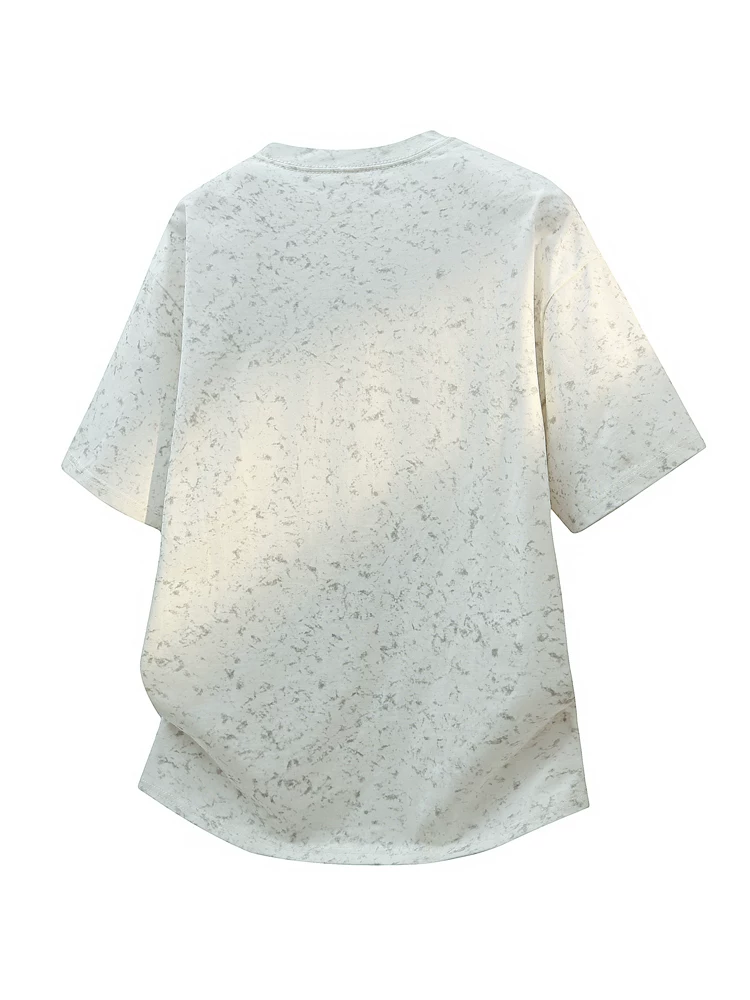 Áo thun cổ tròn thêu họa tiết tie-dye phong cách Mỹ của Jeanswest dành cho nam, áo thun ngắn tay cao cấp mùa hè rộng rãi, thoáng khí, thân thiện với làn da.