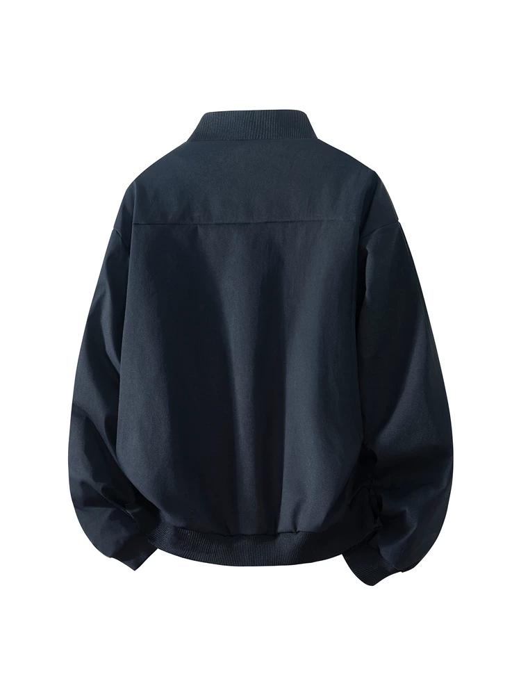 Áo khoác cổ bóng chày màu trơn phong cách Mỹ của Jeanswest dành cho nam, áo khoác ngoài rộng rãi đa năng, thương hiệu thời thượng cao cấp.