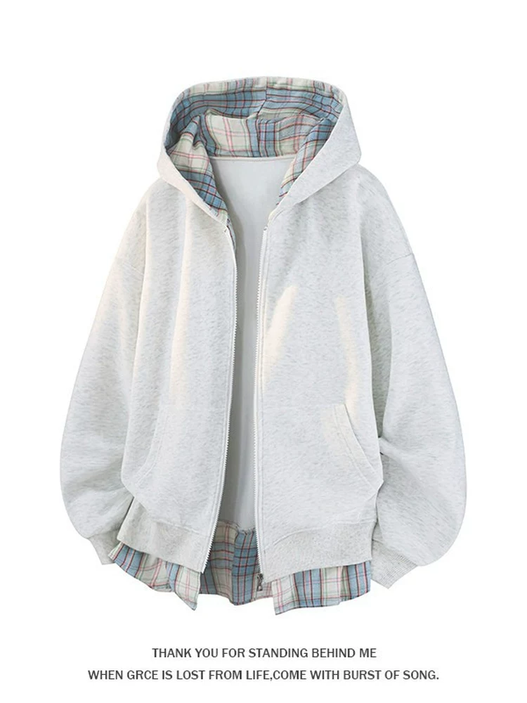 Áo khoác cardigan giả hai mảnh kiểu mới của Jeanswest dành cho nam, áo khoác oversized rộng rãi phong cách đường phố mùa xuân thu.
