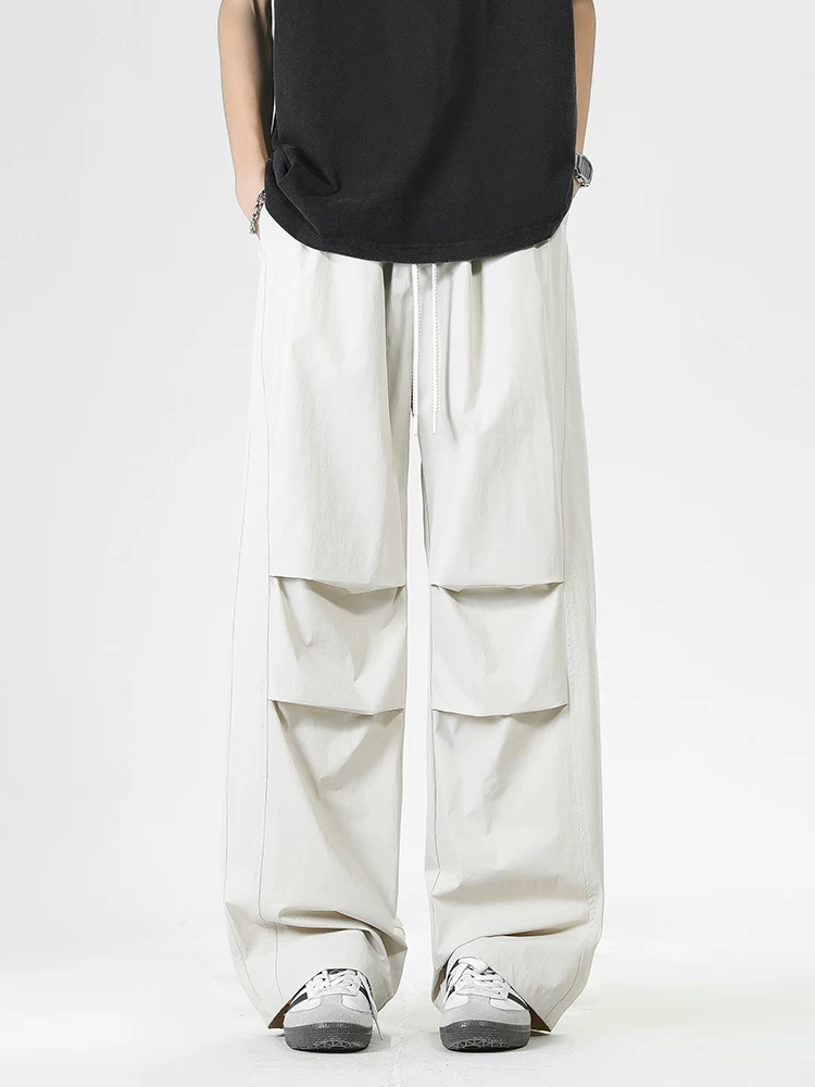 Quần dài ống rộng có dây rút kiểu Mỹ của Jeanswest dành cho nam, mùa xuân thu, thương hiệu thời thượng cao cấp, quần dài cá tính và sành điệu.