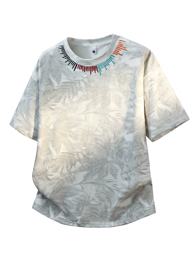 Áo thun thêu họa tiết tie-dye phong cách Mỹ của Jeanswest dành cho nam, kiểu dáng rộng rãi mùa hè, cảm giác cao cấp, thoáng khí, thân thiện với làn da, áo ngắn tay.