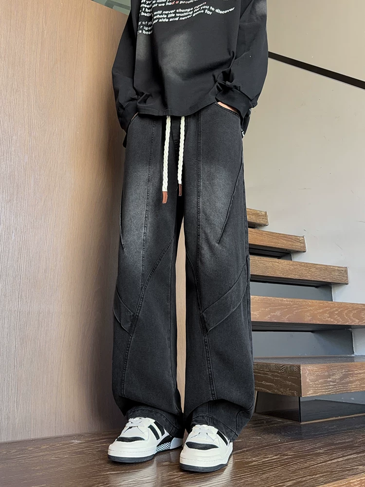 Quần jean nam cỡ lớn dáng thẳng kiểu Mỹ của Jeanswest dành cho mùa xuân và mùa thu, quần ống loe màu trơn thời thượng cao cấp.