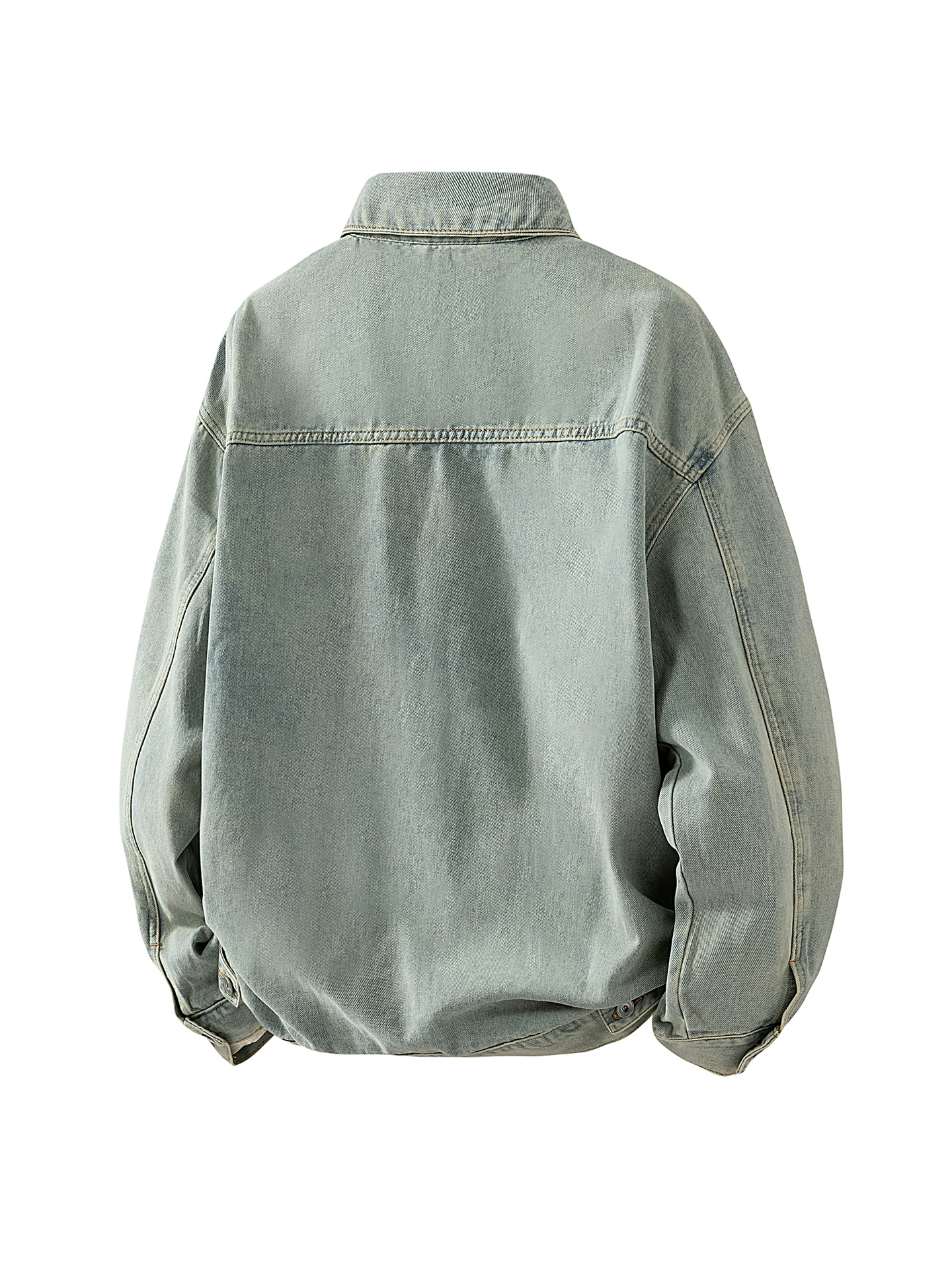 Áo khoác denim cổ điển cao cấp của Jeanswest dành cho nam, áo khoác ngoài đa năng dáng rộng phong cách Mỹ mùa xuân thu.