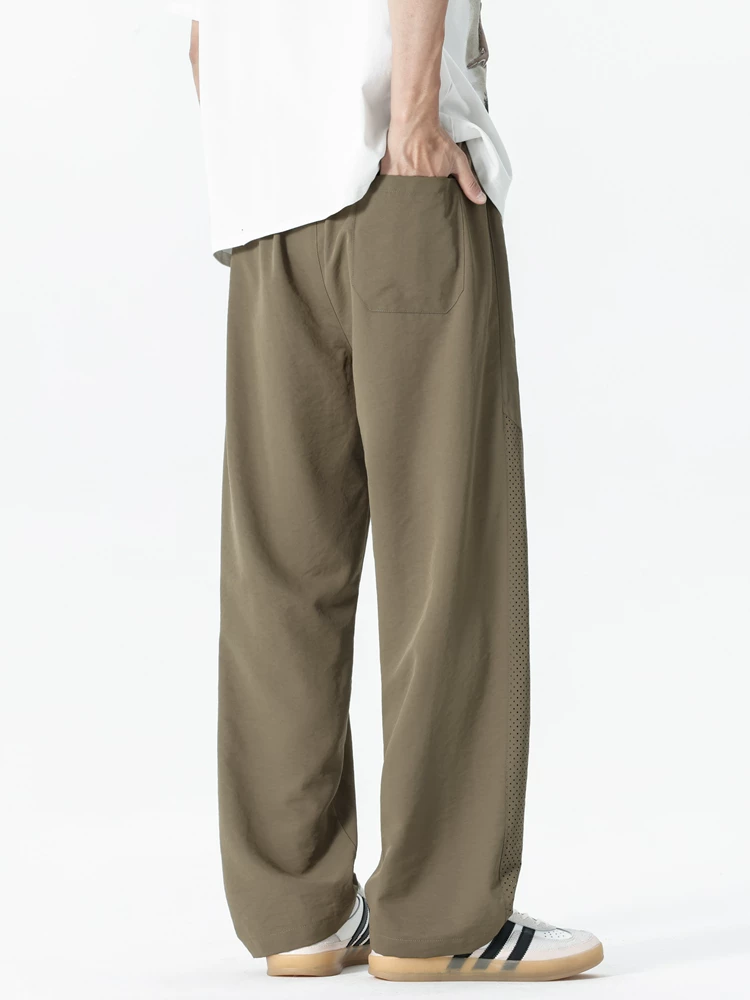 Quần dài nam Jeanswest chất liệu lưới mỏng, thoáng khí, nhanh khô, kiểu dáng thẳng, phong cách thường ngày, mẫu mới xuân/hè, thương hiệu thời trang, chất liệu lụa đá, dáng rộng.