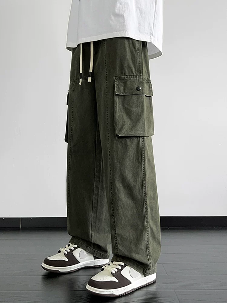 Quần công sở nam Jeanswest kiểu mới 100% cotton nguyên chất, mùa xuân thu, lót lông cừu, dày dặn, quần ống đứng rộng rãi, phong cách thường ngày.
