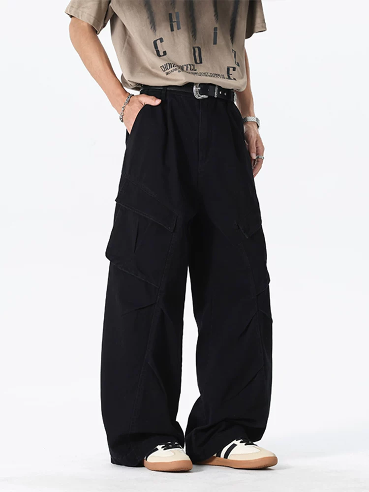 Quần dài kaki nam Jeanswest 100% cotton nguyên chất kiểu Mỹ, ống rộng, chất liệu dày dặn, mặc mùa xuân thu, phong cách casual.