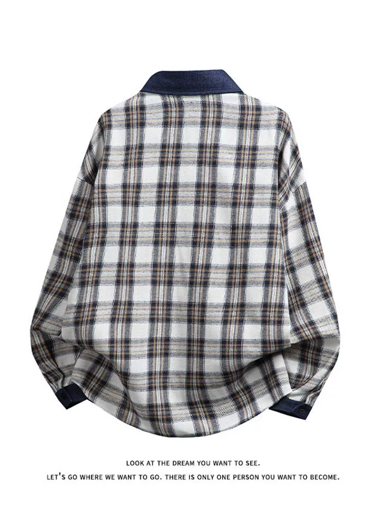 Áo sơ mi nam kẻ sọc phối màu mới của Jeanswest, kiểu dáng lười biếng mùa xuân thu, áo sơ mi dài tay rộng rãi thoải mái.