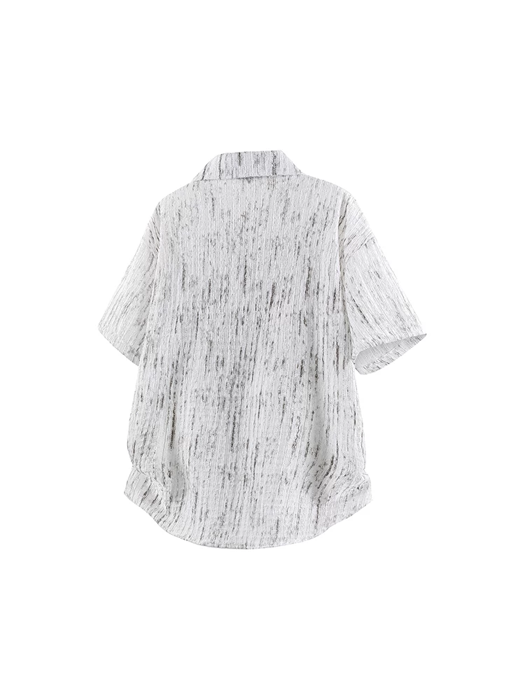 Áo sơ mi nam tay ngắn cổ trụ nhuộm tie-dye Jeanswest 2026, kiểu dáng rộng rãi, mùa xuân hè, phong cách thường ngày