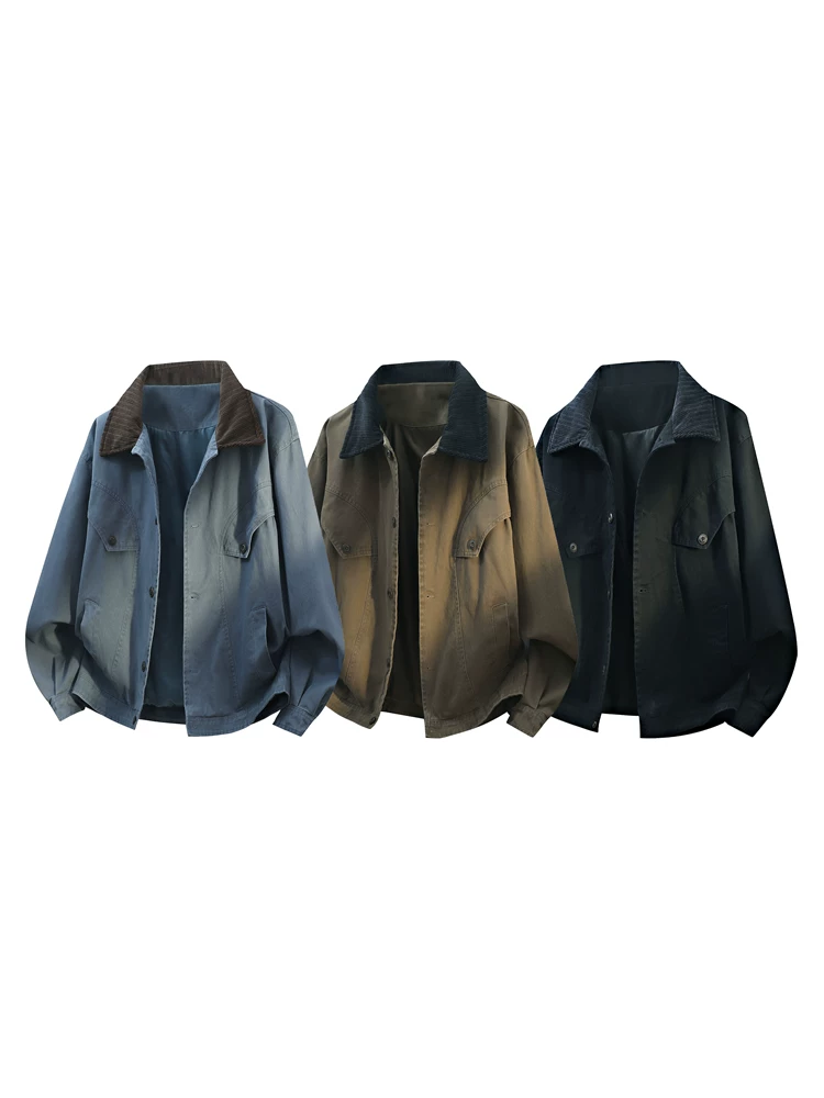 Áo khoác cổ điển 100% cotton kiểu Mỹ của Jeanswest dành cho nam, mùa xuân thu, thương hiệu thời trang cao cấp, áo khoác ngoài rộng rãi thoải mái.