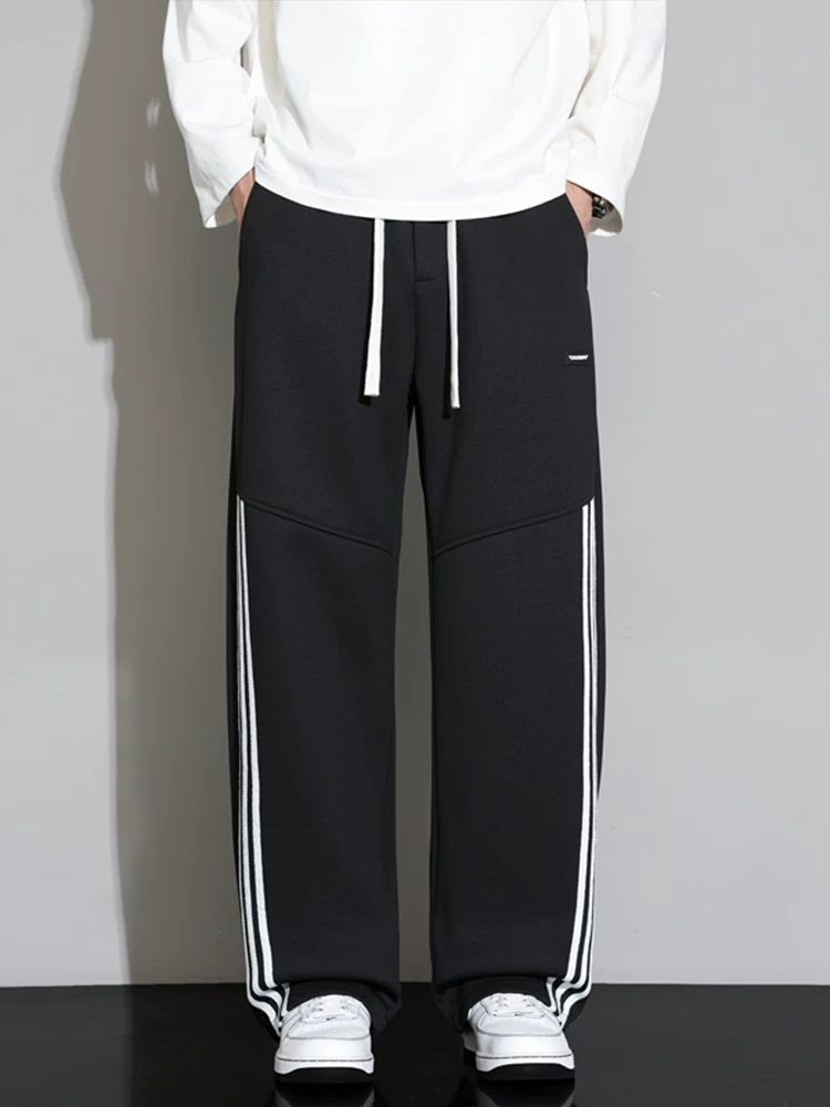 Quần dài ống rộng kẻ sọc phong cách Mỹ của Jeanswest dành cho nam, mùa xuân thu, thương hiệu thời trang cao cấp, quần dài rộng rãi và đa năng.