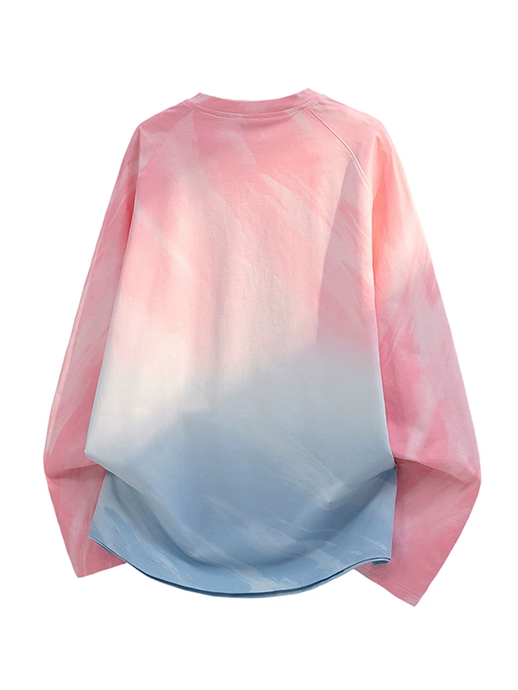 Áo nỉ cổ tròn nửa khóa kéo phối màu gradient phong cách Mỹ của Jeanswest dành cho nam, mùa xuân thu, cảm giác cao cấp, dáng rộng, áo đa năng.