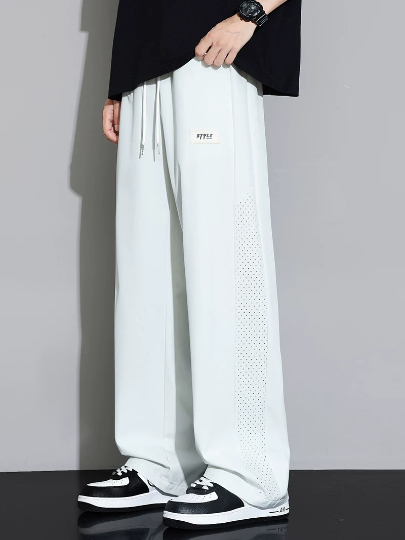 Quần dài vải lưới lụa băng Jeanswest dành cho nam, quần ống rộng dáng suông, chất liệu mềm mại, đa năng, phong cách thường ngày mùa hè.