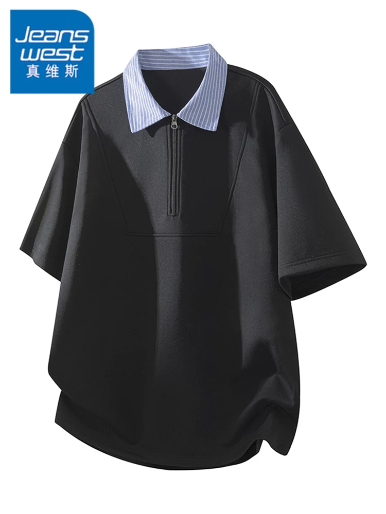Áo thun polo tay lửng kiểu Mỹ của Jeanswest dành cho nam, áo thun mùa hè cao cấp, thời trang, thương hiệu nổi tiếng, kiểu dáng rộng rãi, thoải mái.