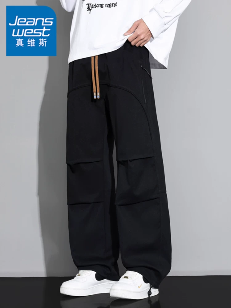 Quần công sở ống rộng kiểu Mỹ của Jeanswest dành cho nam, mùa xuân thu, thương hiệu thời thượng cao cấp, quần dài dáng rộng thoải mái, đa năng.
