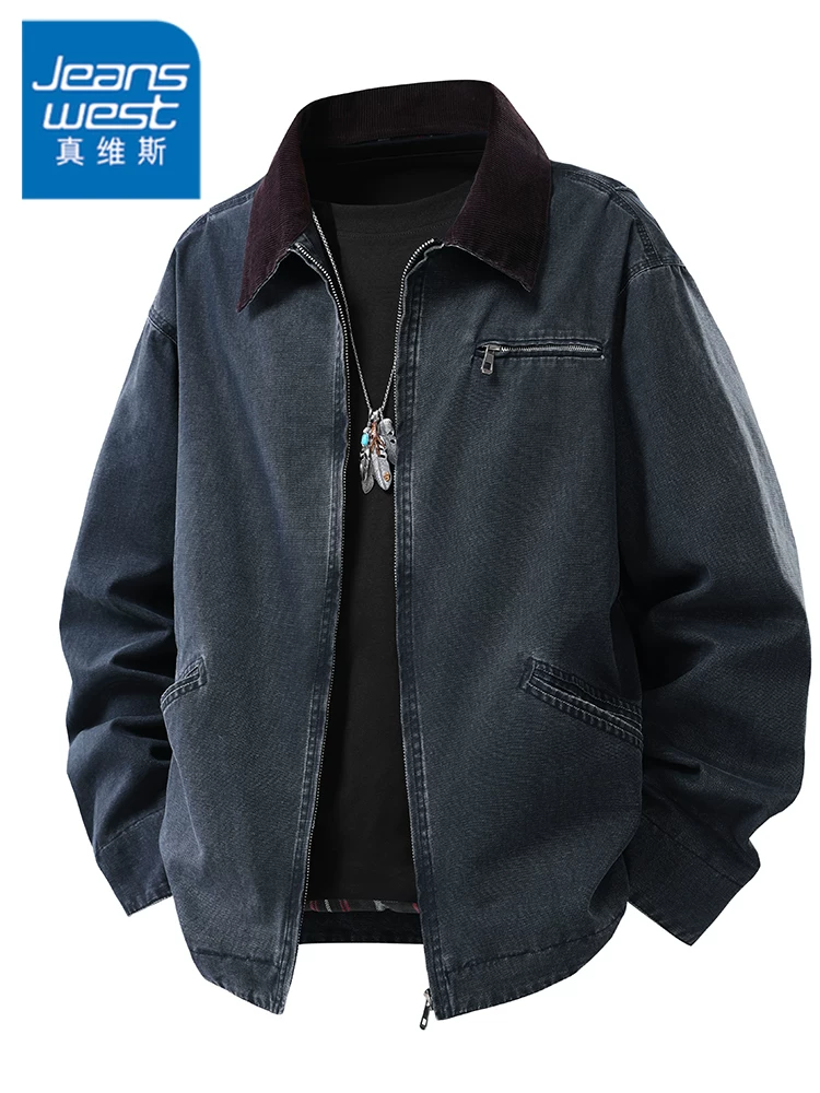 Áo khoác công sở có cổ điển kiểu Mỹ của Jeanswest dành cho nam, mùa xuân và mùa thu, thương hiệu thời thượng cao cấp, áo khoác ngoài rộng rãi, thoải mái.