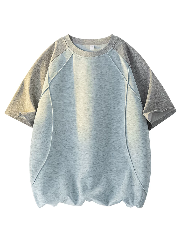 Áo thun cổ tròn phối màu thời trang phong cách Mỹ của Jeanswest dành cho nam, áo thun ngắn tay cao cấp mùa hè, rộng rãi, thoáng khí, đa năng.