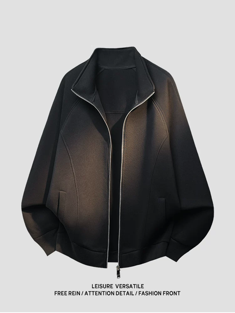 Áo len cardigan cổ đứng kiểu Mỹ của Jeanswest dành cho nam, áo thun dáng rộng thoải mái mùa xuân thu, áo hàng hiệu cao cấp hợp thời trang đa năng.