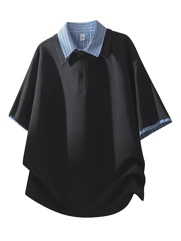 Áo thun polo giả hai mảnh của Jeanswest dành cho nam, thương hiệu thời trang cao cấp mùa hè, tay ngắn dáng rộng thoải mái, phong cách thời trang.