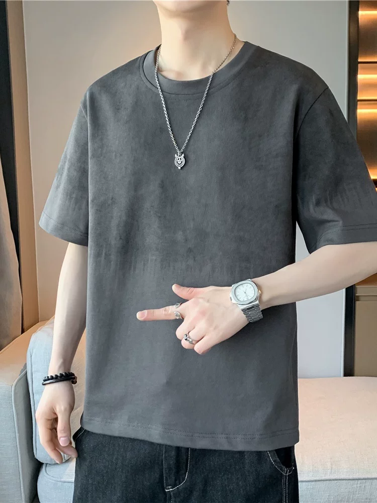 Áo thun cổ tròn dáng rộng phong cách Mỹ của Jeanswest dành cho nam, tay ngắn mùa hè, áo ngắn tay cao cấp, thoáng khí, phong cách thường ngày.