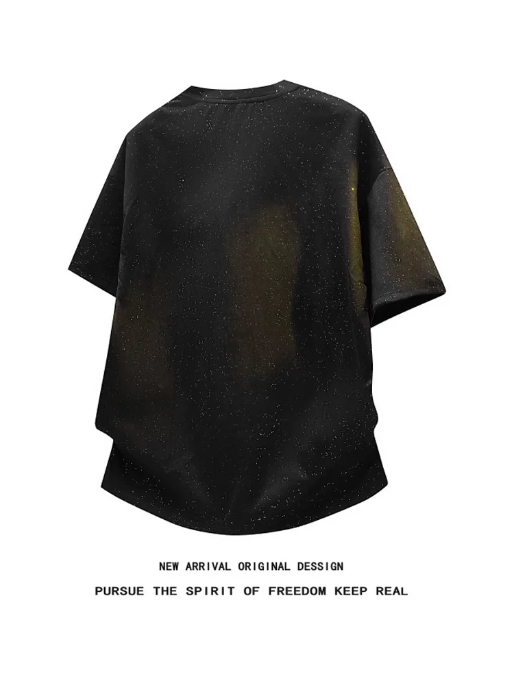 Áo thun cổ tròn họa tiết ngôi sao phong cách Mỹ của Jeanswest dành cho nam, áo thun ngắn tay dáng rộng thời thượng cao cấp mùa hè.