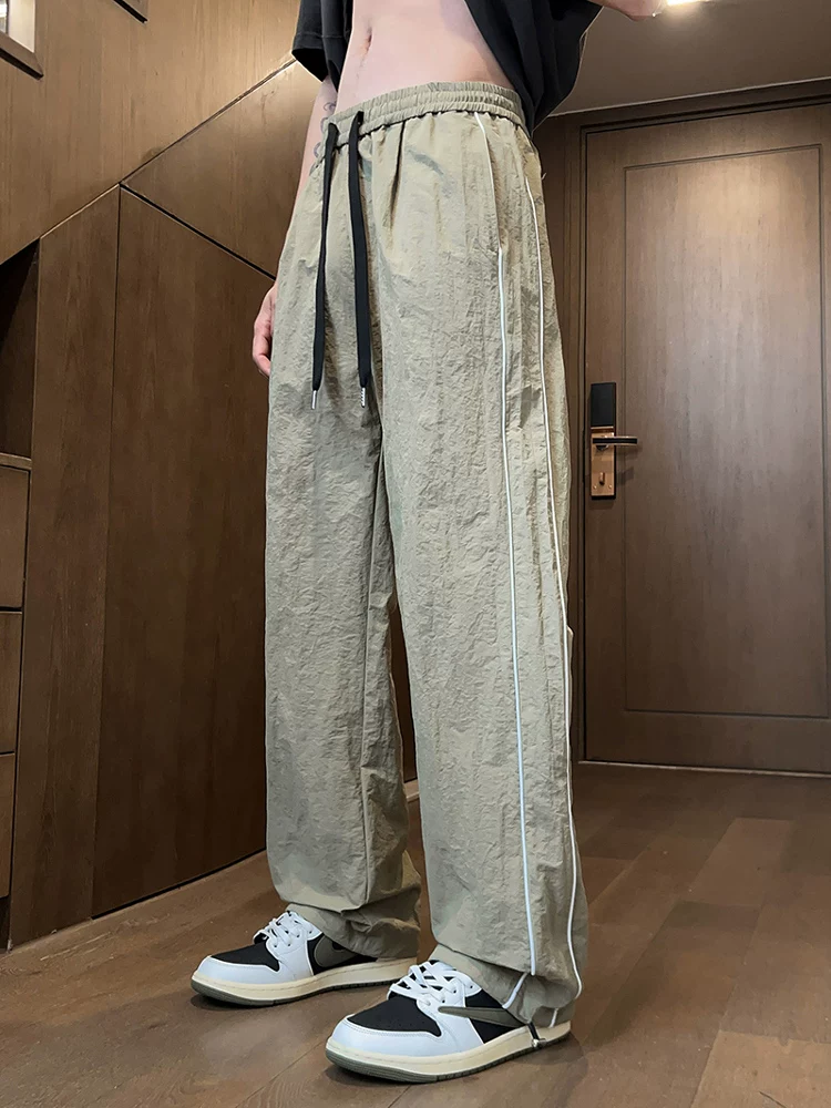 Quần jeanswest nam mùa hè vải lụa mỏng mới kiểu dáng thẳng rộng phong cách Mỹ quần thường ngày