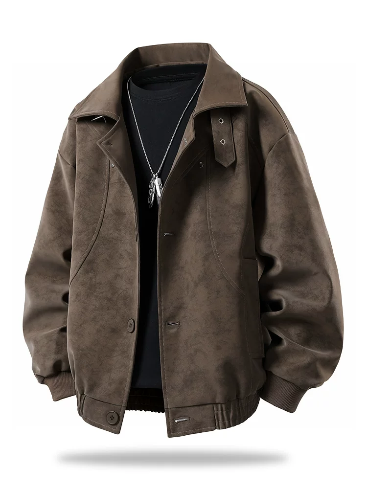 Áo khoác da PU cổ điển kiểu Mỹ của Jeanswest dành cho nam, mùa xuân và mùa thu, thương hiệu thời thượng cao cấp, áo khoác ngoài dáng rộng thoải mái.