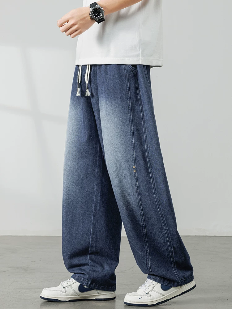 Quần jeans nam thương hiệu thời trang phong cách Mỹ của Jeanswest, quần dài dáng rộng thoải mái, đa năng, phong cách đường phố mùa xuân thu.