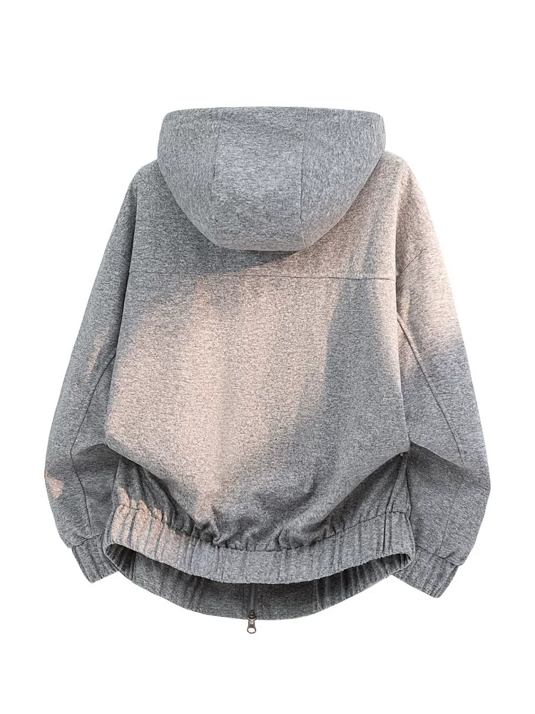 Áo khoác có mũ trùm đầu chắp vá kẻ sọc cao cấp của Jeanswest dành cho nam giới, áo khoác ngoài dáng rộng hợp thời trang mùa xuân thu.