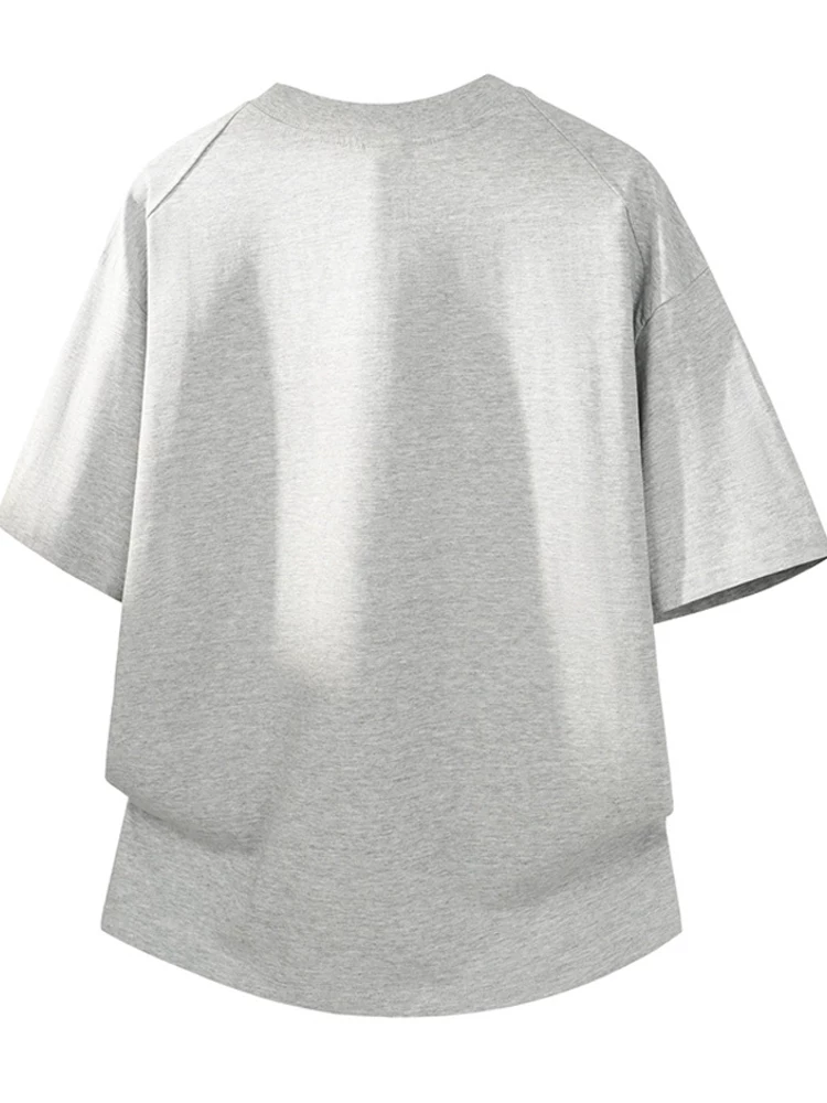 Áo thun nam Jeanswest kiểu Mỹ 100% cotton nguyên chất, nửa khóa kéo, dáng rộng mùa hè, thương hiệu thời trang cao cấp, tay ngắn thoáng khí.