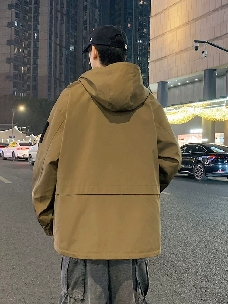 Áo khoác có mũ trùm đầu của Jeanswest dành cho nam, mùa xuân và mùa thu, thương hiệu thời thượng cao cấp, kiểu dáng rộng rãi, phong cách và đa năng.