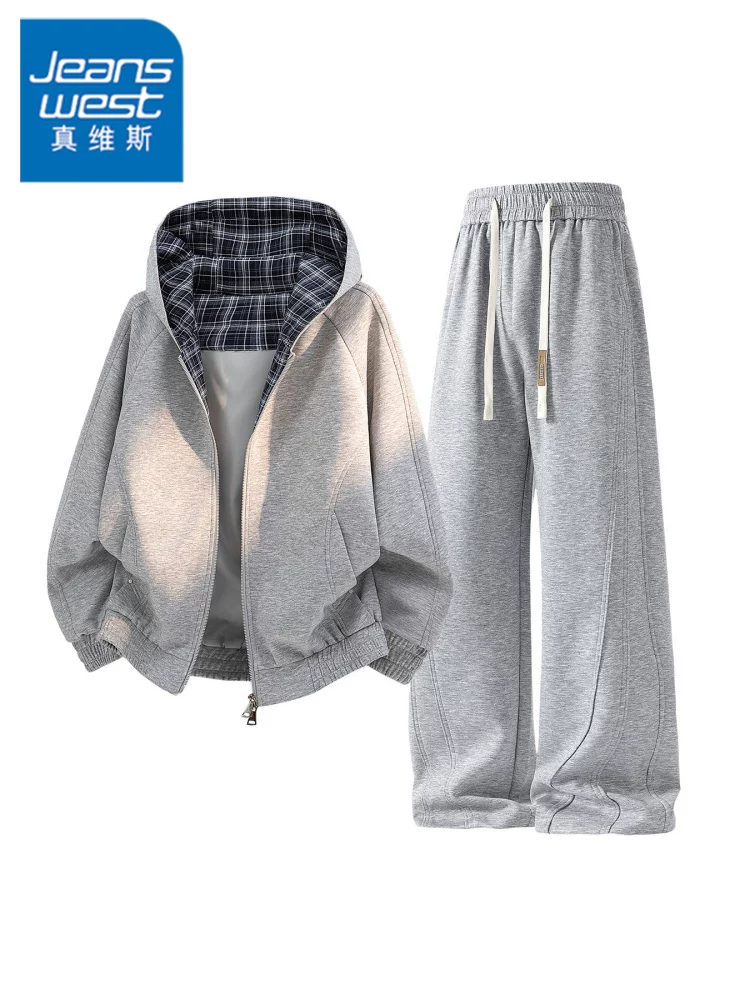 Bộ áo sweatshirt rộng rãi phong cách thường ngày của Jeanswest dành cho nam, mẫu mới xuân thu 2026, đa năng, hợp thời trang, thương hiệu cao cấp.