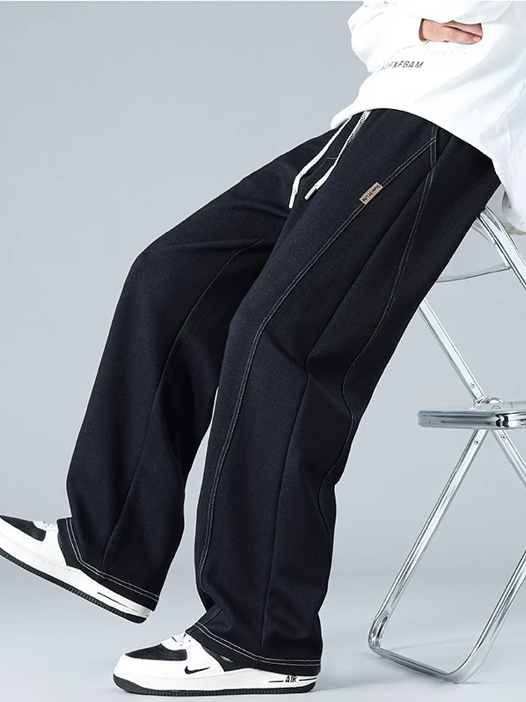 Quần dài dệt kim ống đứng kiểu Mỹ của Jeanswest dành cho nam, mùa xuân thu, thương hiệu thời trang cao cấp, quần dài rộng rãi và thoải mái.