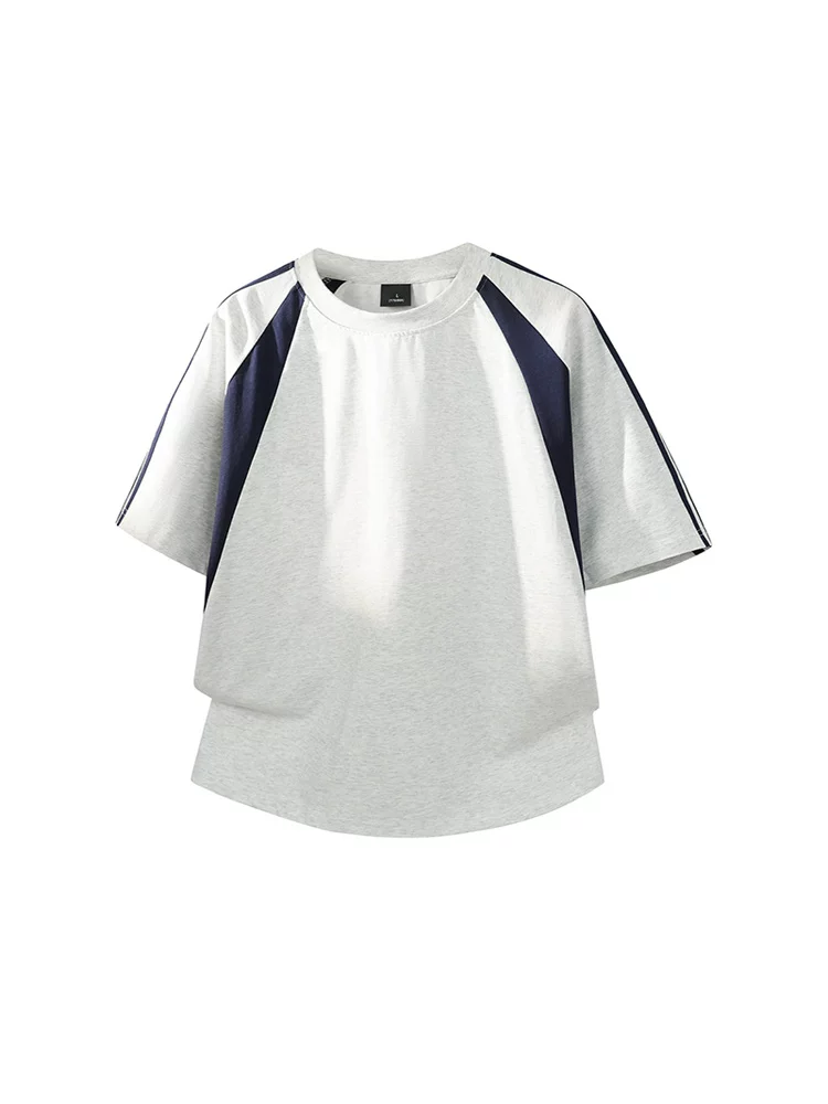 Áo thun nam Jeanswest phối màu, 100% cotton nguyên chất, kiểu mới hè 2026, thoáng khí, cảm giác cao cấp, thương hiệu thời thượng, tay ngắn.