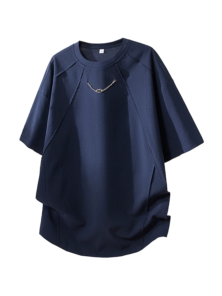 Áo thun nam cổ tròn chất liệu dệt kiểu Mỹ của Jeanswest, màu trơn, cao cấp, rộng rãi, thời trang, thoáng khí, tay ngắn mùa hè.