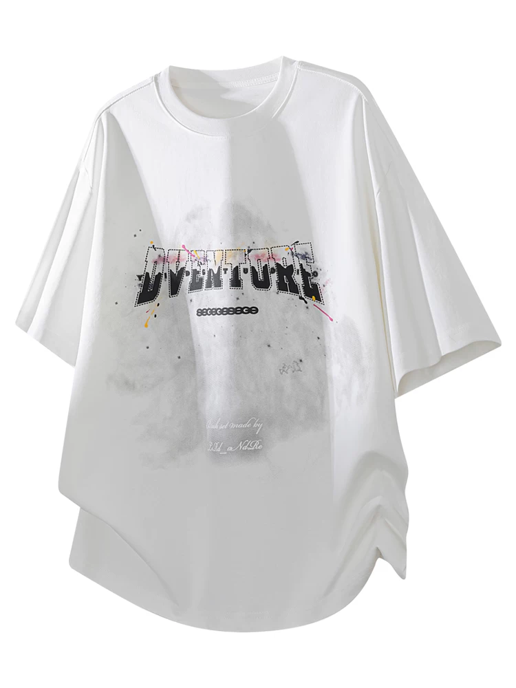 Áo thun cổ tròn in chữ phong cách Mỹ của Jeanswest dành cho nam, áo thun ngắn tay cao cấp mùa hè rộng rãi, thoáng khí, thân thiện với làn da.