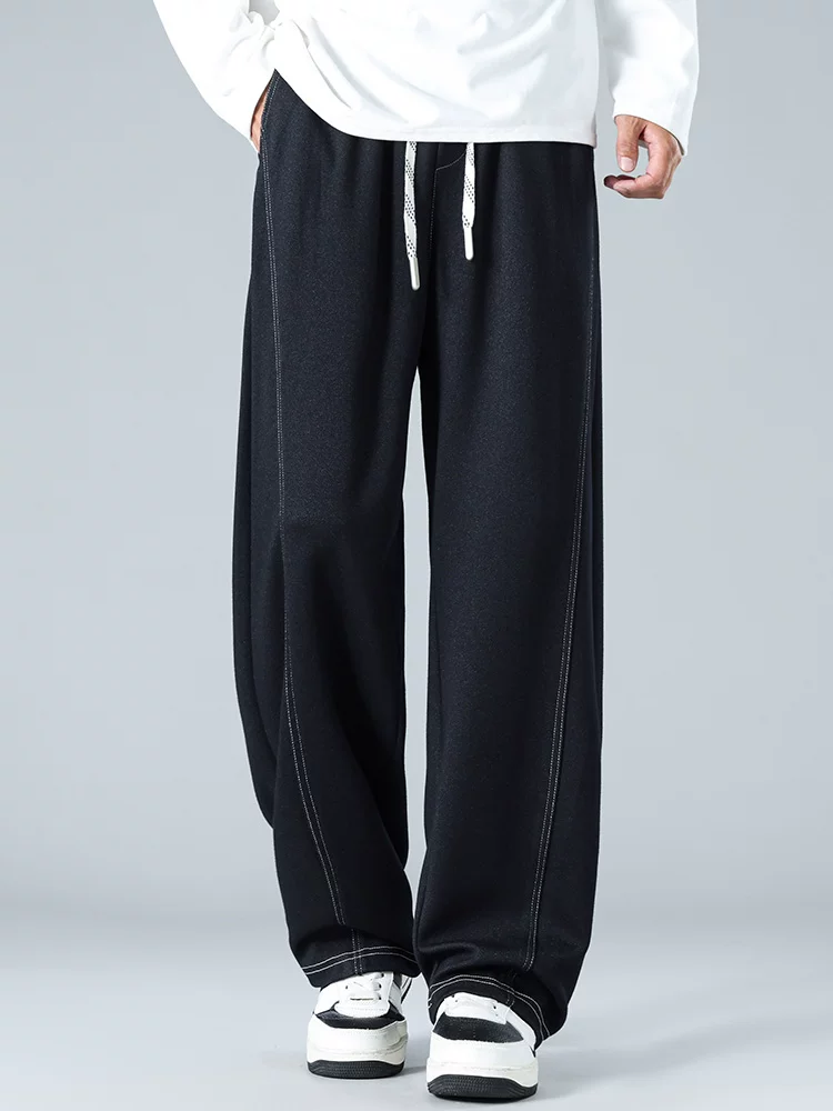 Quần thể thao dệt kim kiểu Mỹ của Jeanswest dành cho nam, mùa xuân hè, thương hiệu thời trang cao cấp, quần dài ống rộng dáng suông.