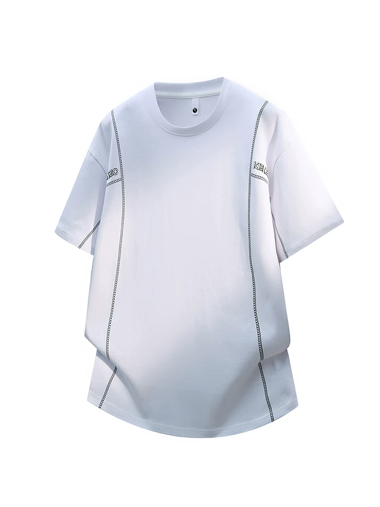 Áo thun cổ tròn phối màu tương phản phong cách Mỹ của Jeanswest dành cho nam, áo thun ngắn tay dáng rộng thời thượng cao cấp mùa hè.