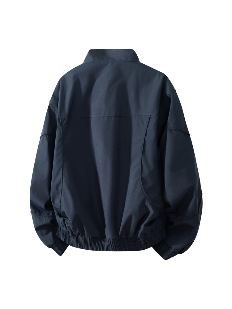 Áo khoác dáng rộng cổ đứng phong cách Mỹ của Jeanswest dành cho nam, mùa xuân thu, thương hiệu thời thượng cao cấp, áo khoác ngoài màu trơn cá tính và sành điệu.