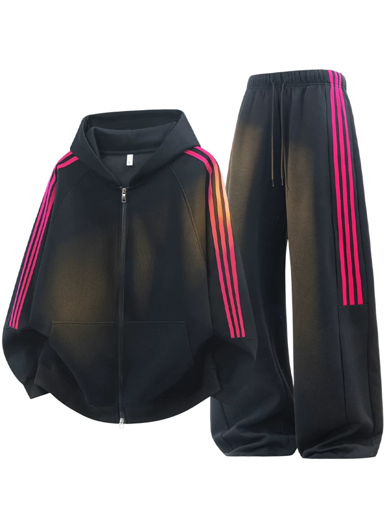 Bộ đồ thể thao có mũ trùm đầu thời trang cao cấp Jeanswest 2026 dành cho nam, mùa xuân thu, kiểu dáng rộng rãi, thương hiệu thời thượng.